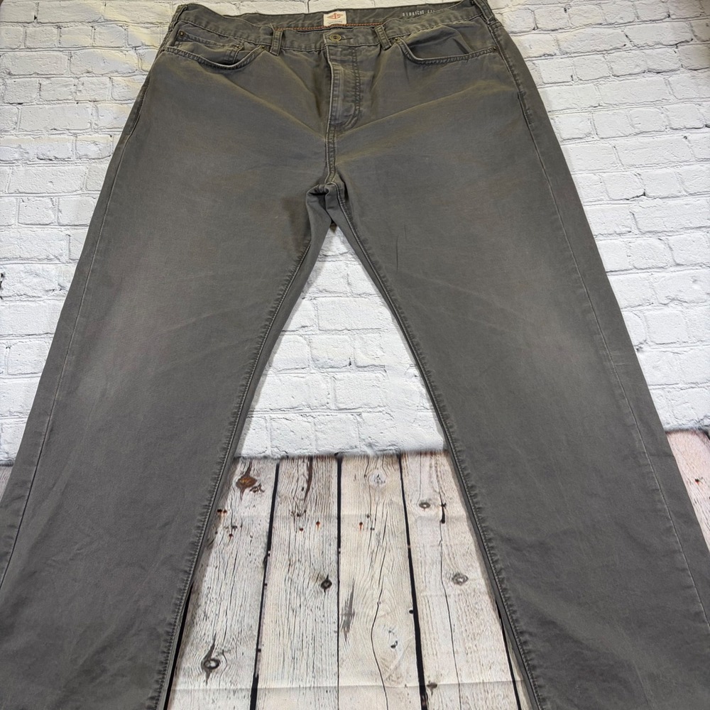 Dockers Mens Straight Fit Gray Cotton Twill Five Pocket Pants 38x29